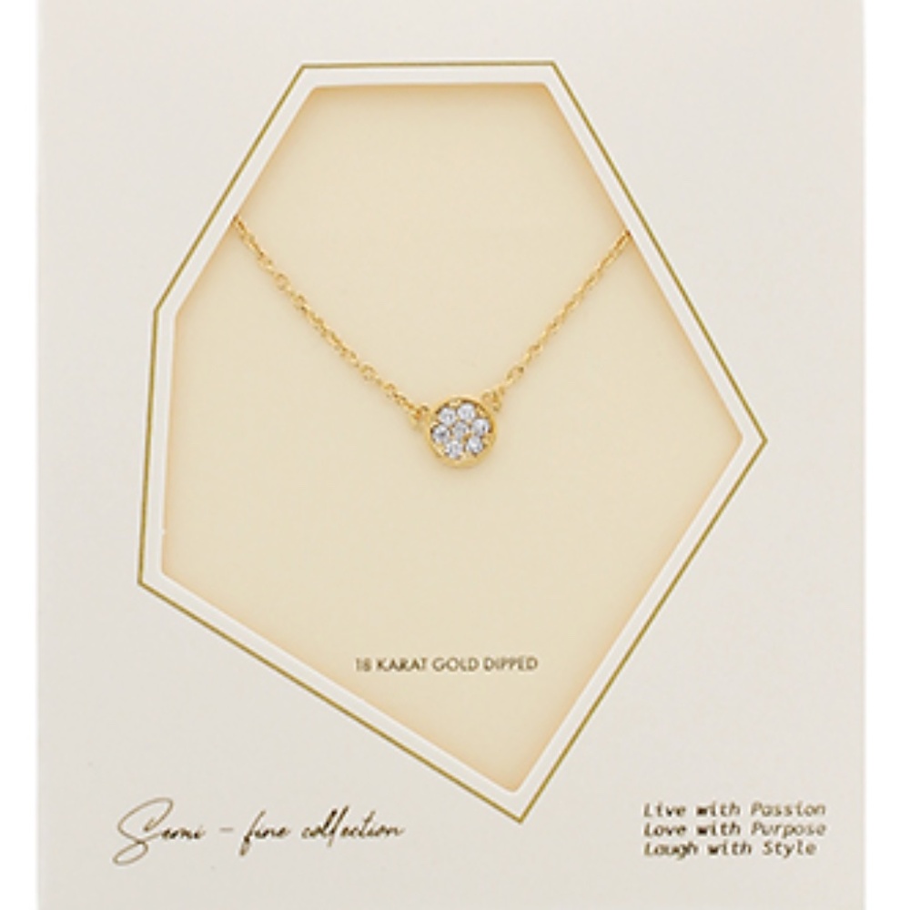 Pave Dot Pendant Necklace - Picture 1 of 1